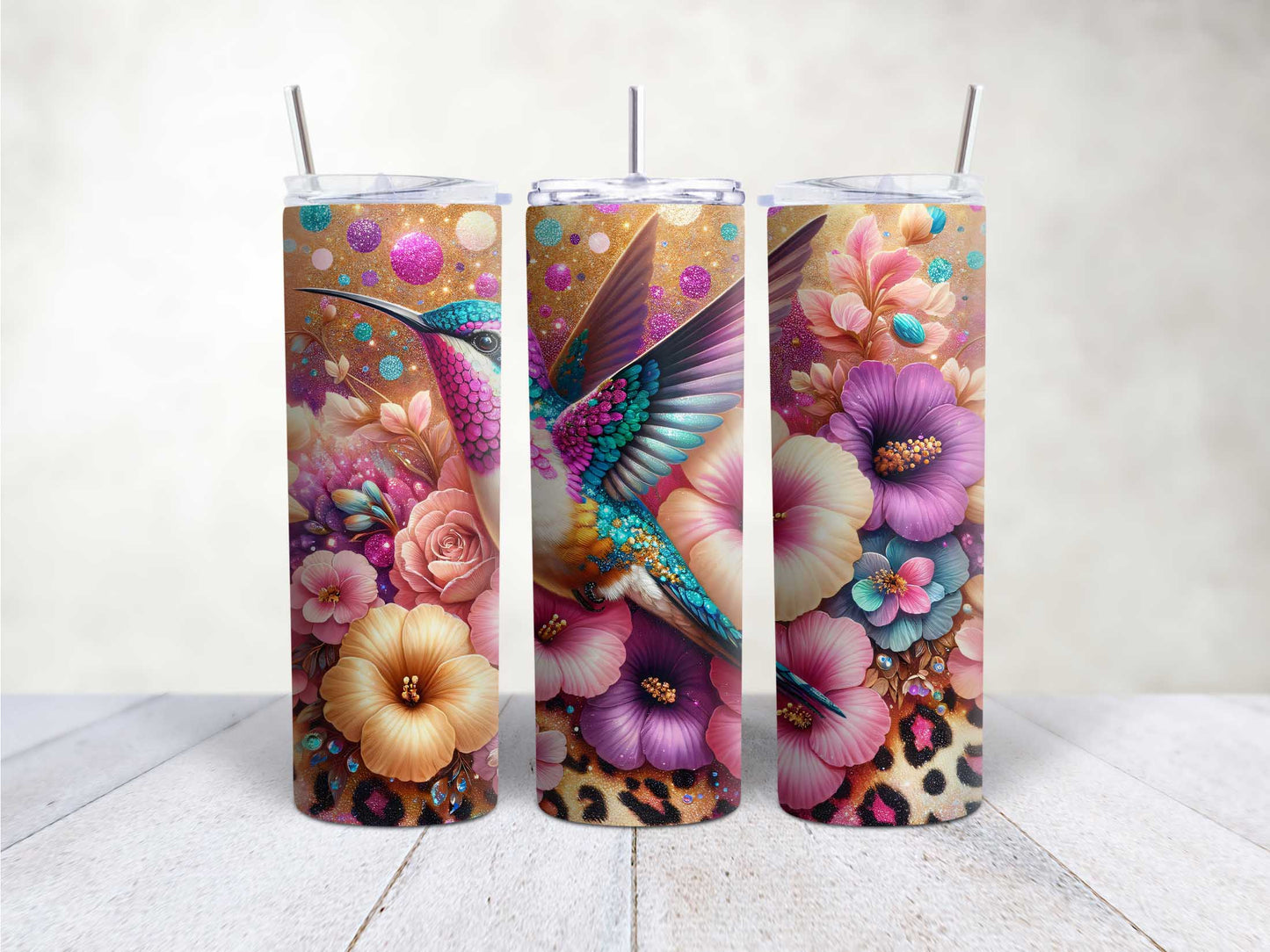 Aqua Glitter Hummingbird