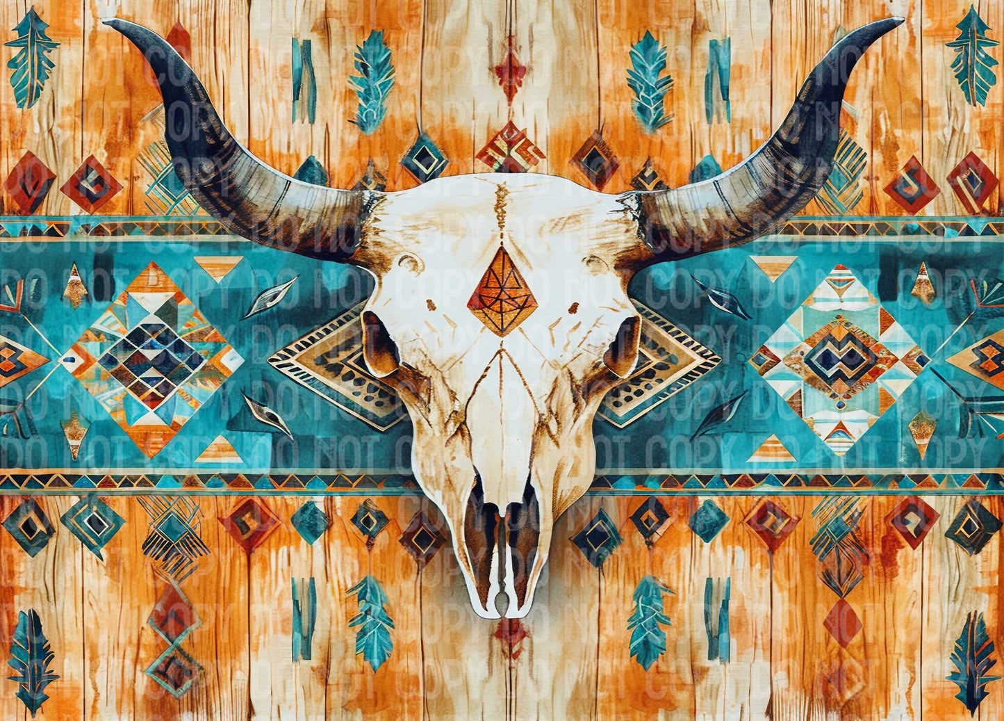 Bull Skull Teal