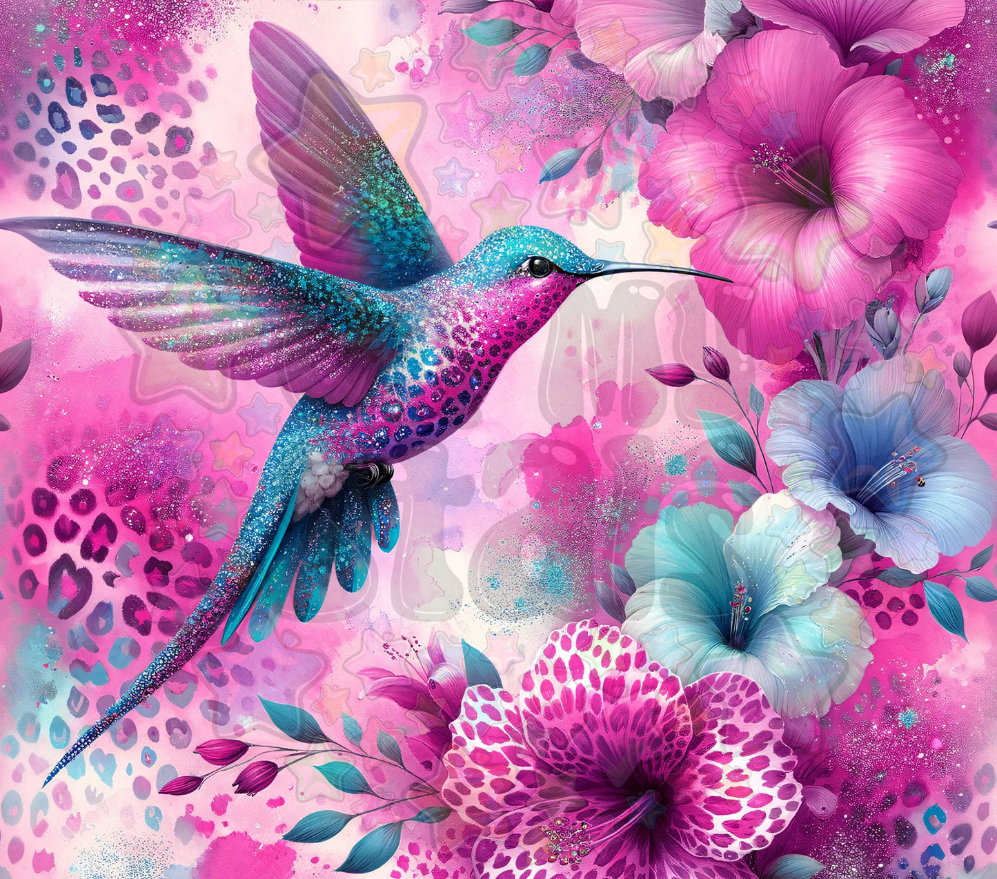 Pink and Blue Hummingbird