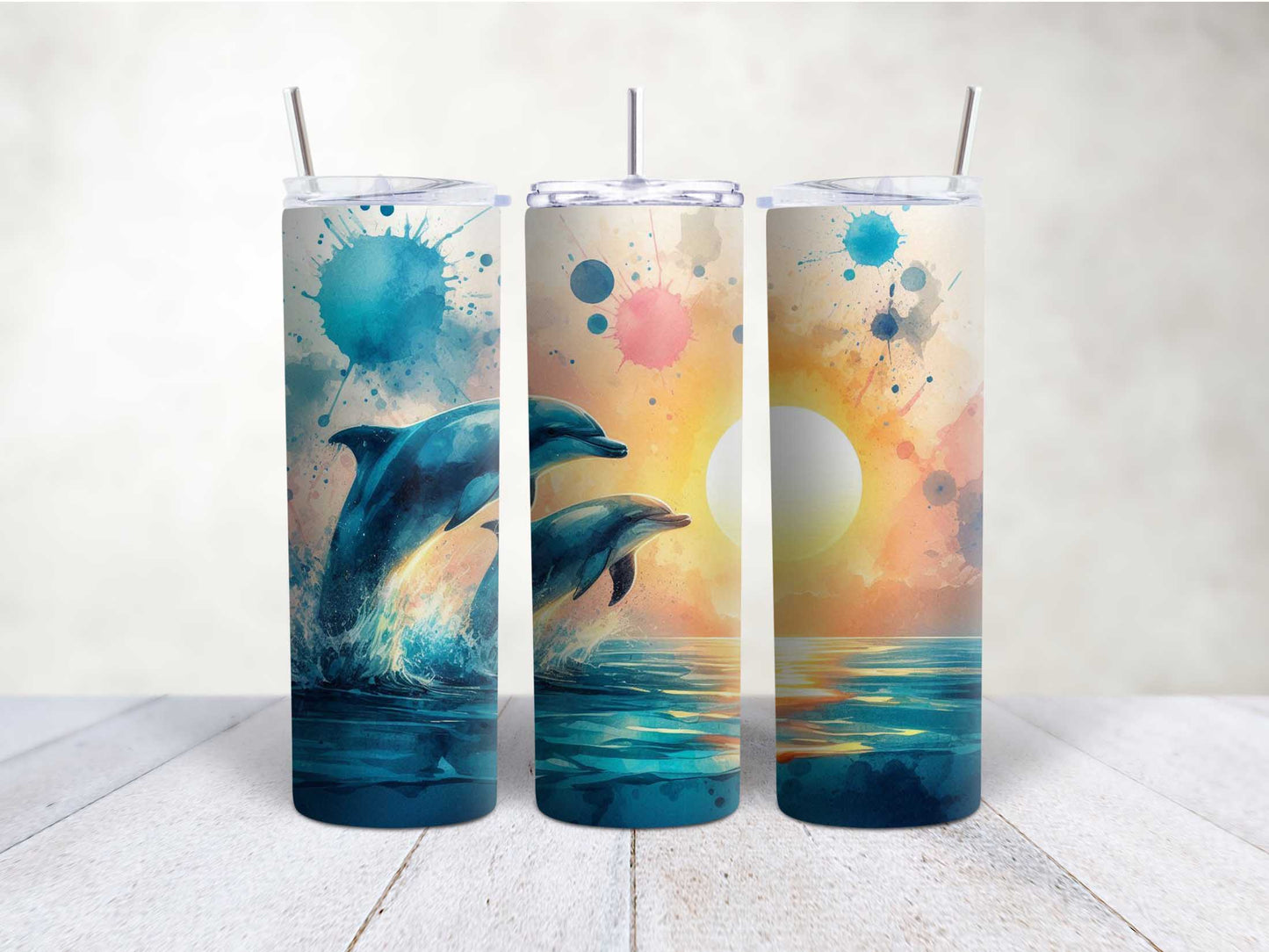 Dolphins at Sunset