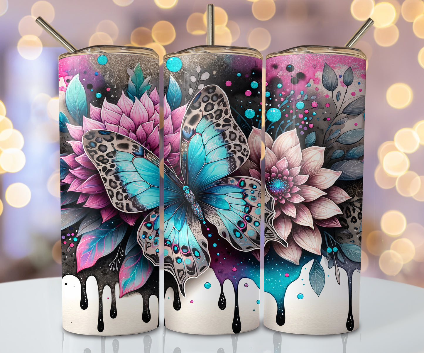 Butterfly Floral Drip