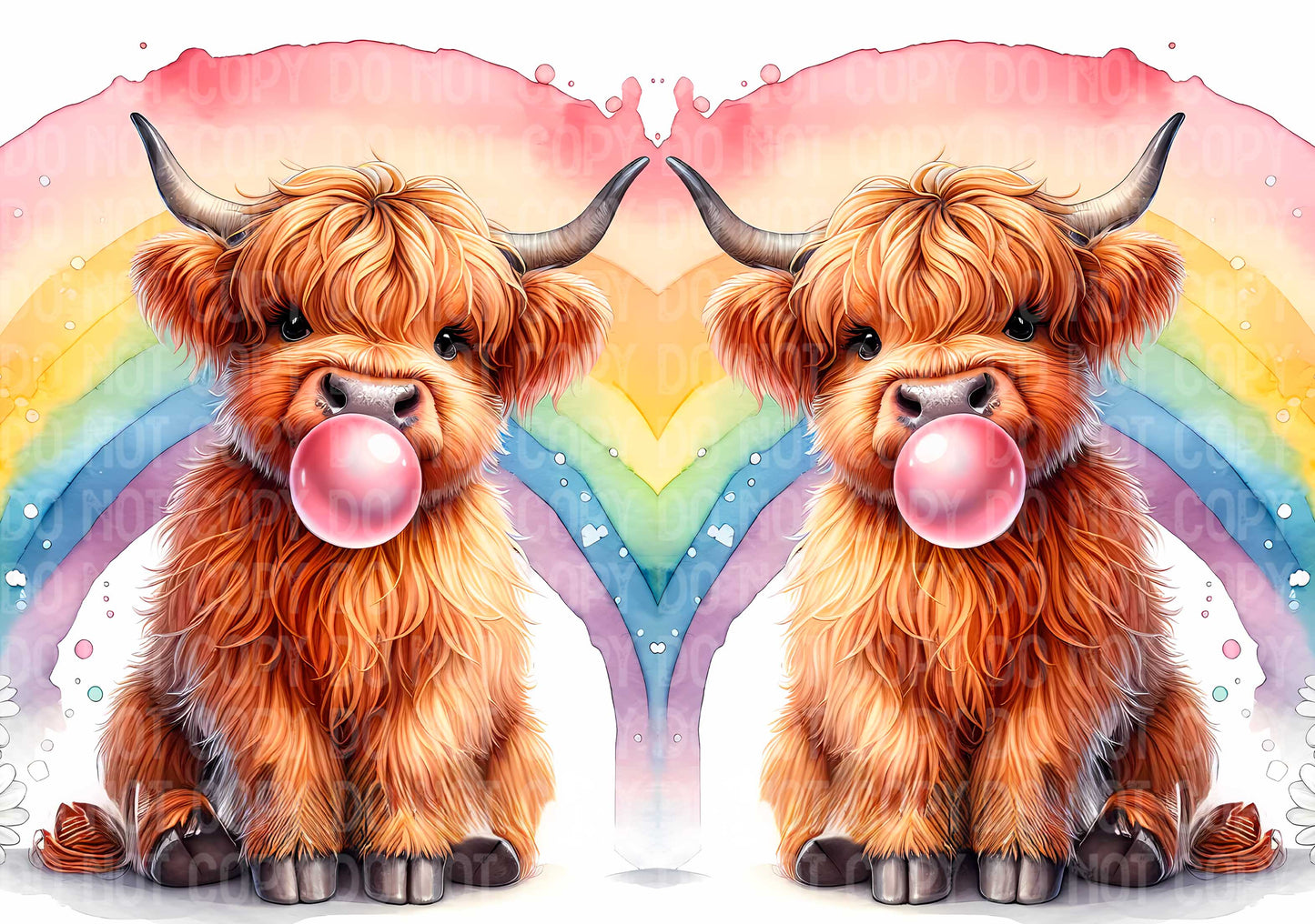 Rainbow Highland Cow