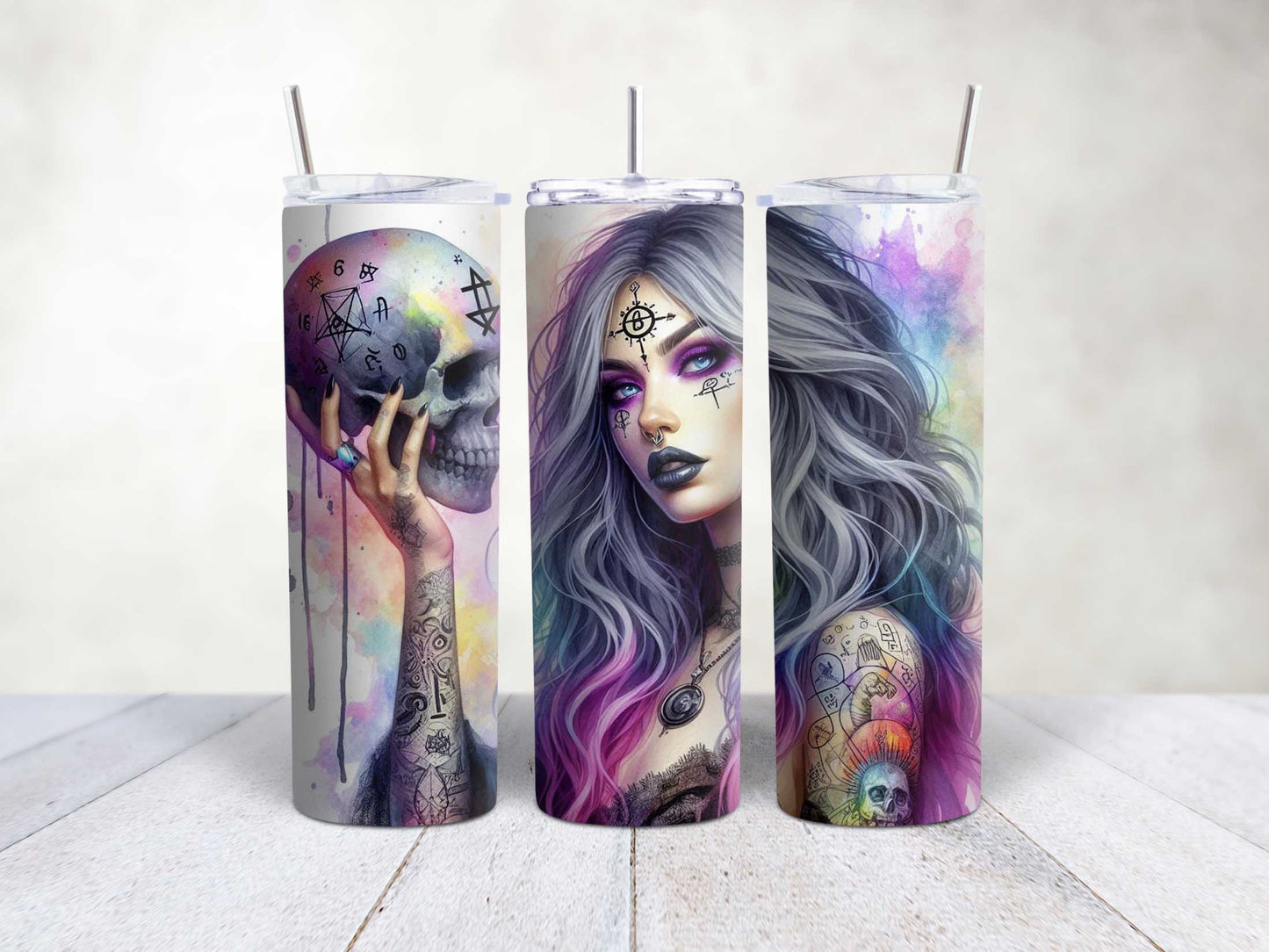 Holding Skull Colourful