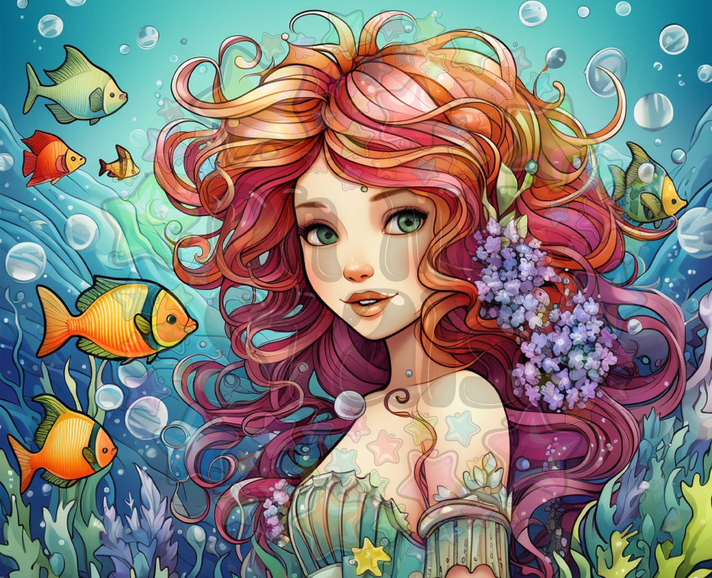 Mermaid Dark Red Hair