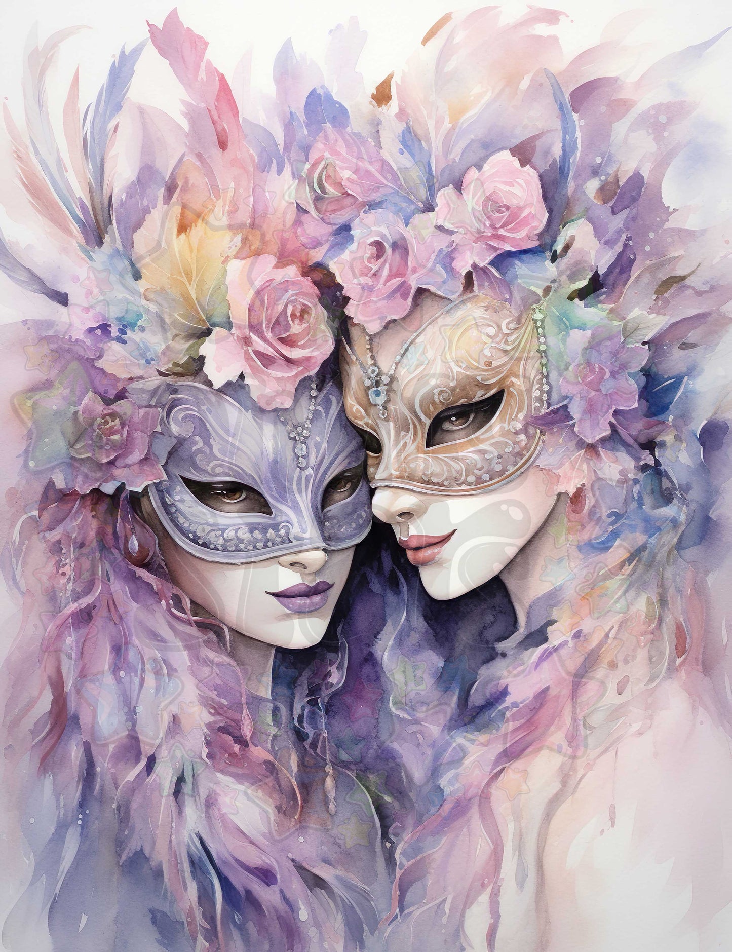 Pastel Masquerade Couple