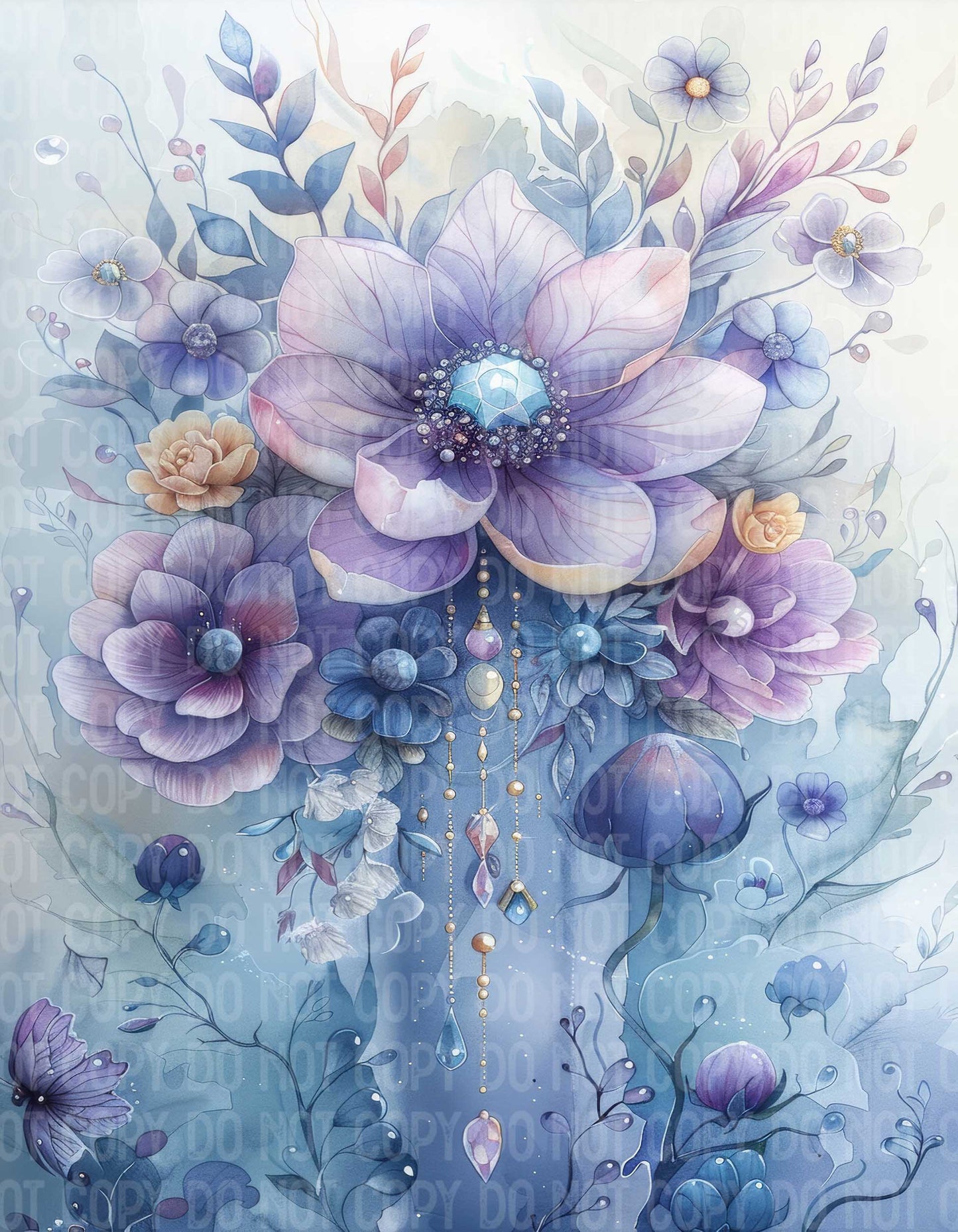 Mystic Blue Flower Jewels