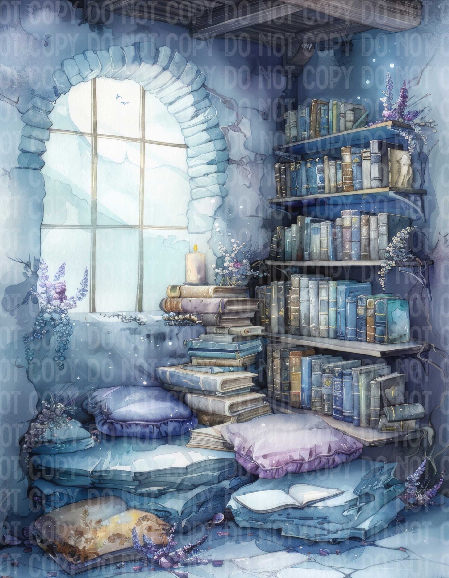 Mystic Blue Library Window