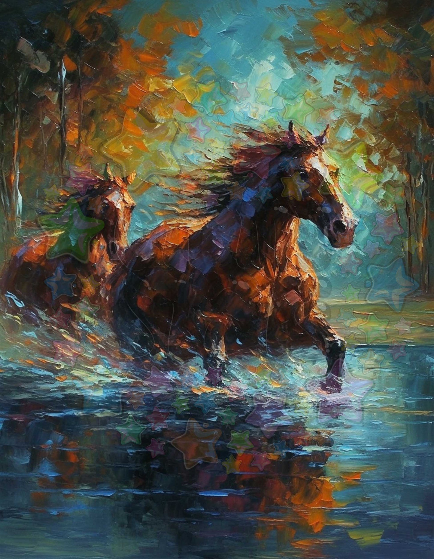 Oil Painted Horses