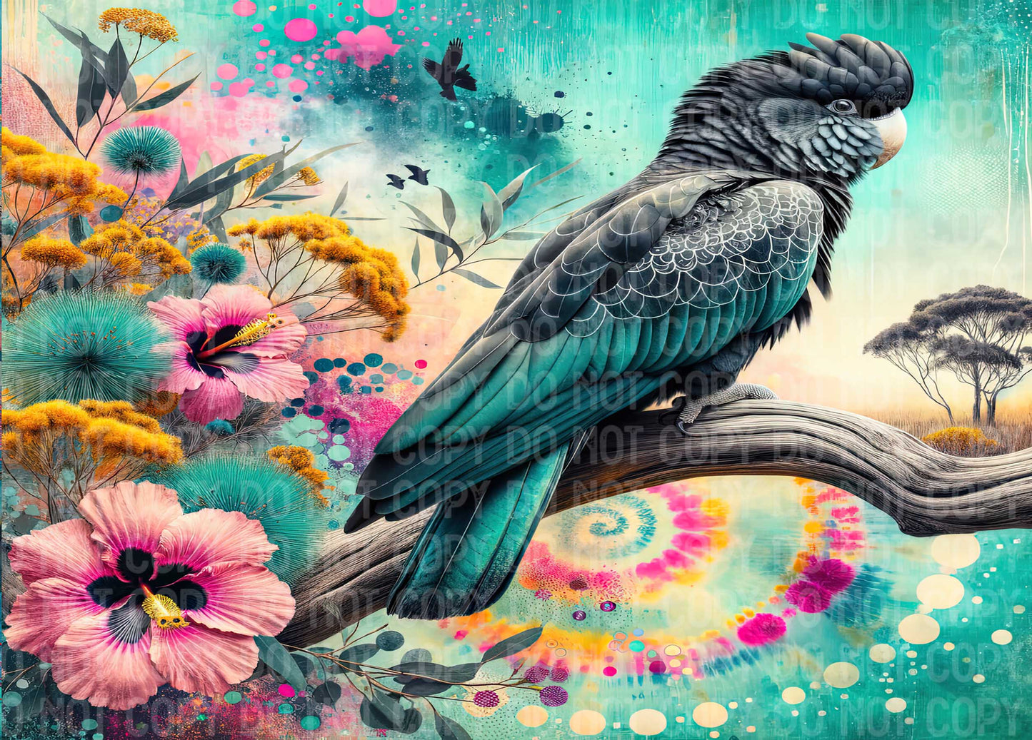 Tie Dye Black Cockatoo