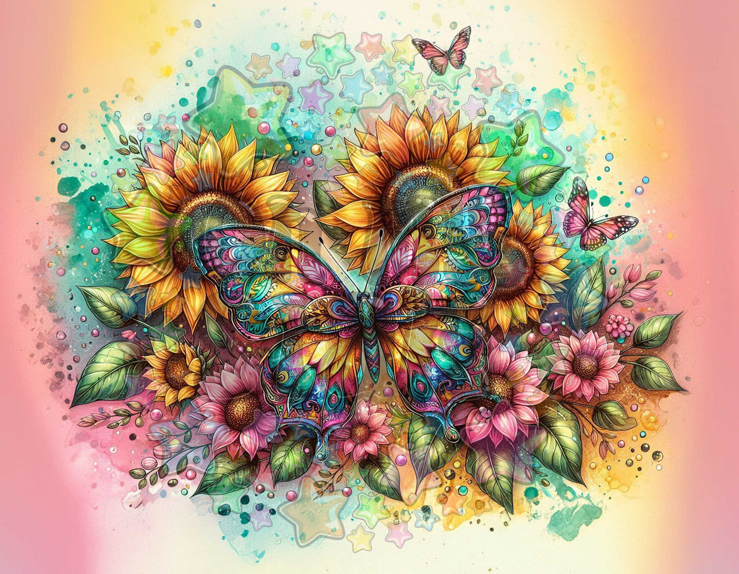 Pink and Green Butterfly