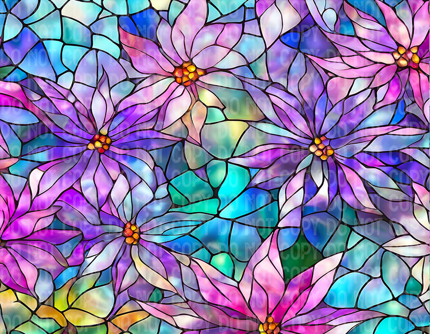 Stained Glass Large Flowers