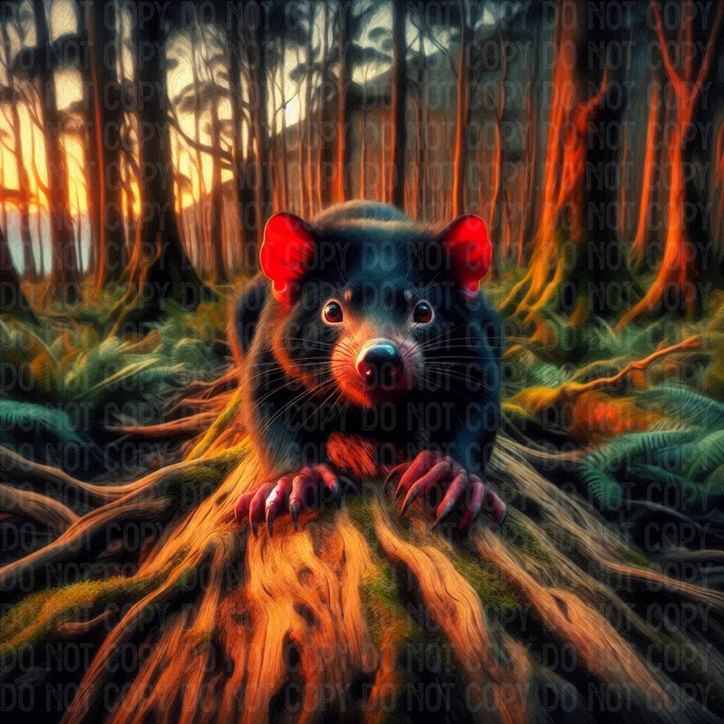 Tasmanian Devil on Log 1