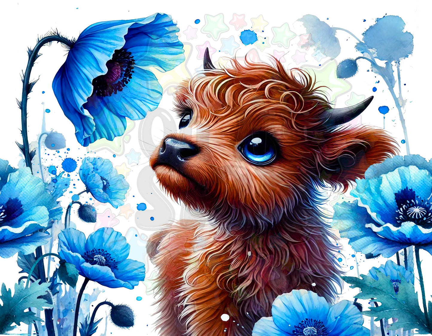 Blue Highland Cow