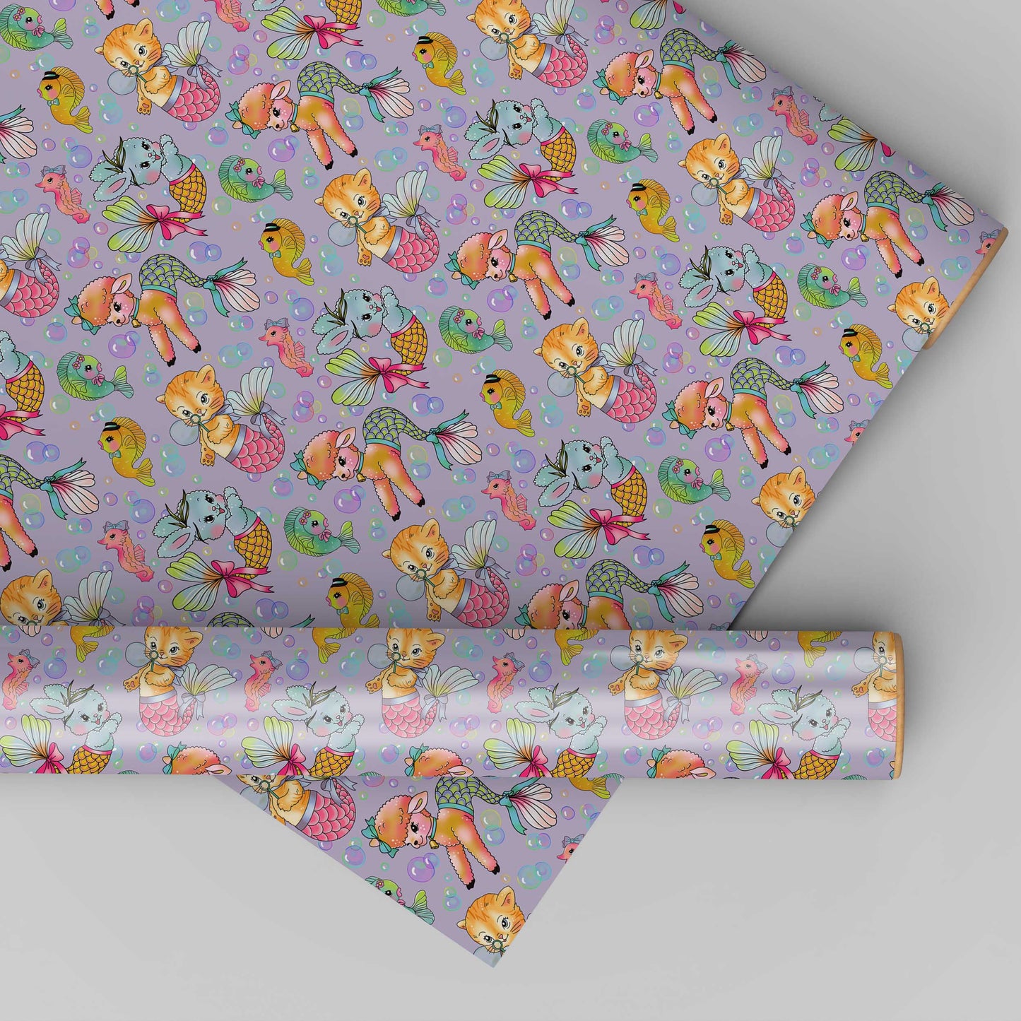 Kitschy Vintage Mermaid Animals