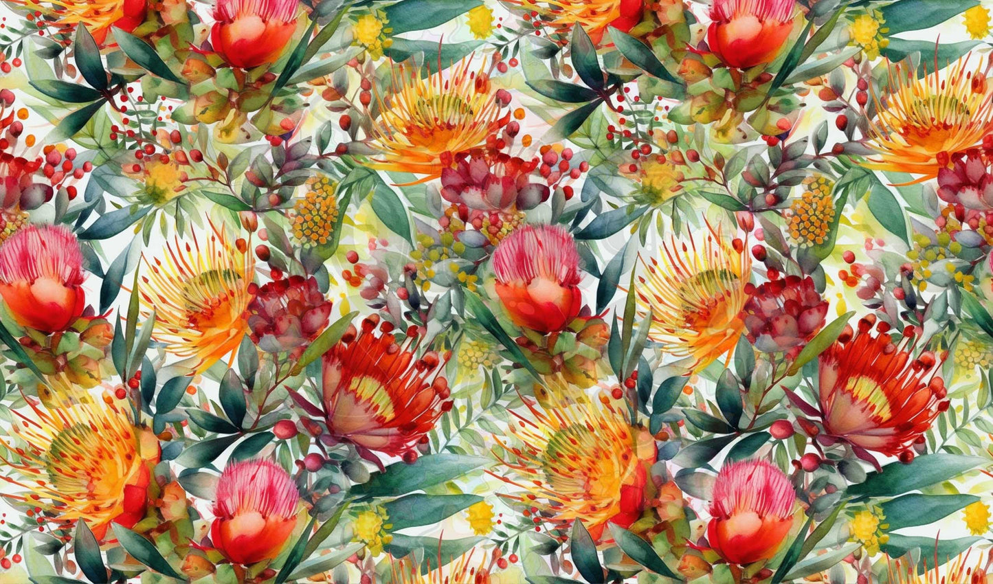 Australian Yellow and Red Floral