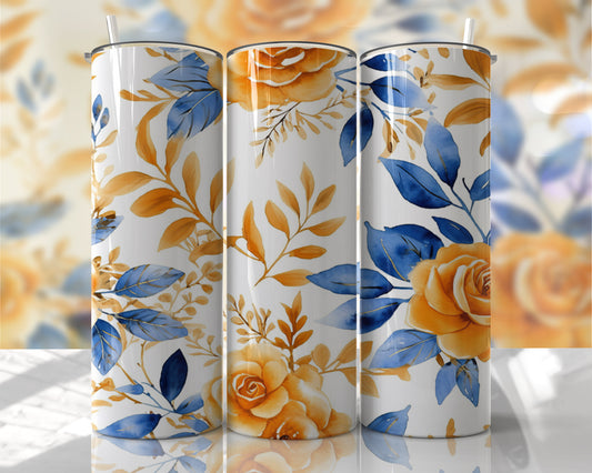 Gold and Blue Flowers