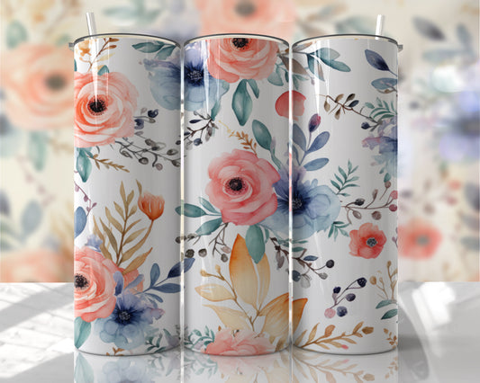 Blue & Peach Flowers