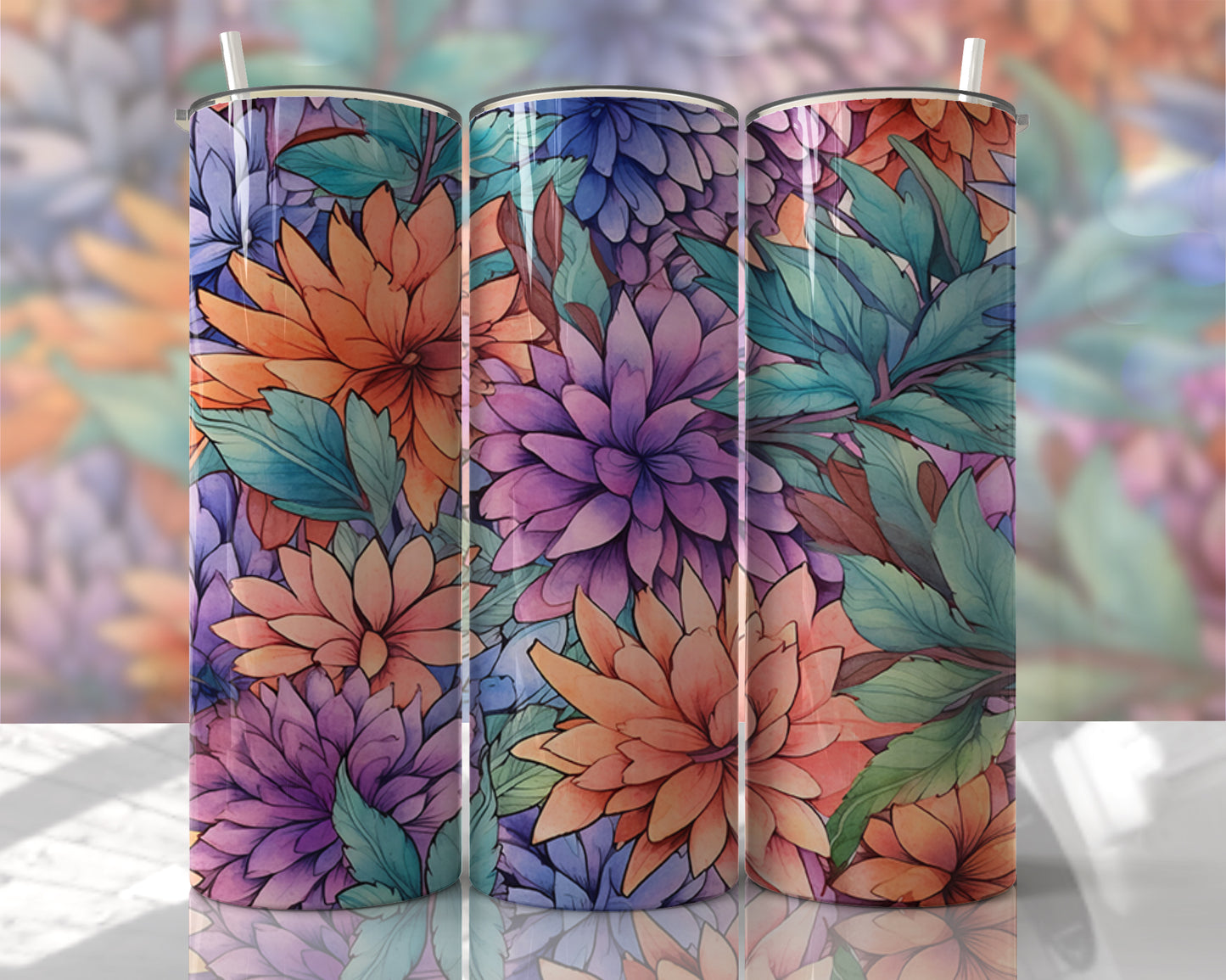 Purple & Orange Flowers