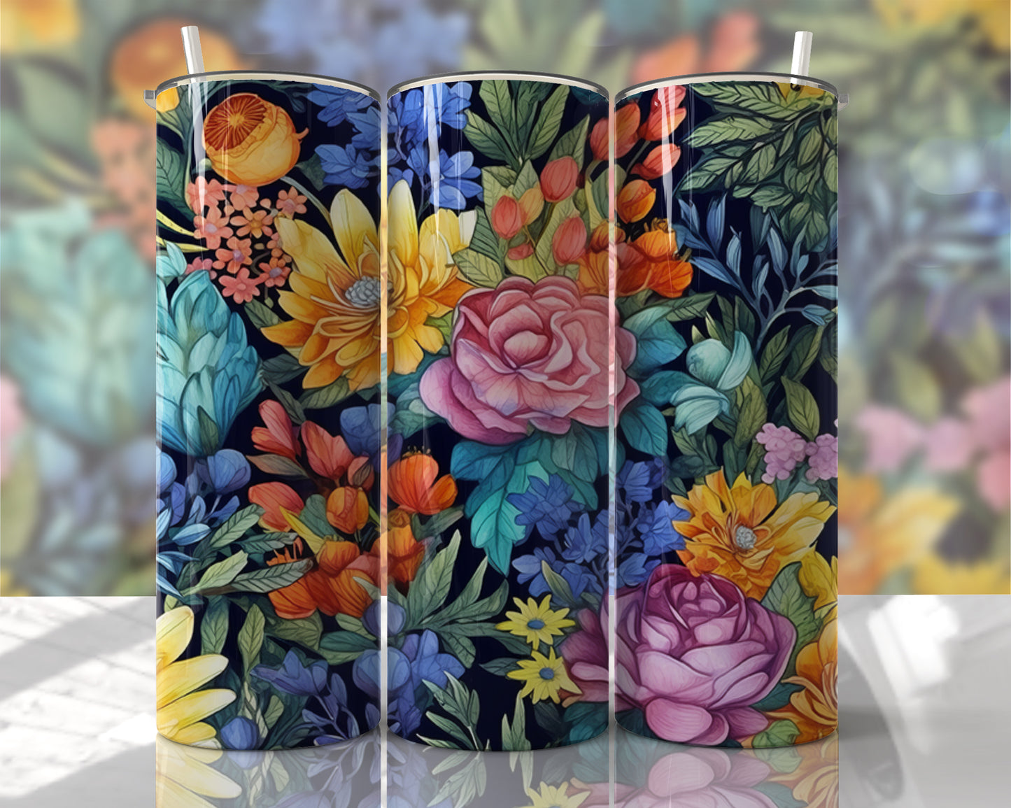 Dark BG Flowers