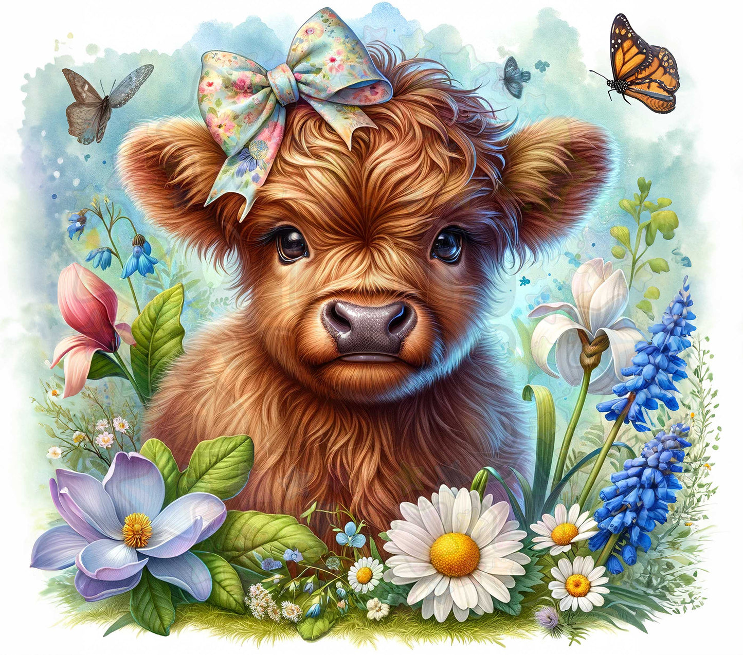 Blue and White Flowers Highland