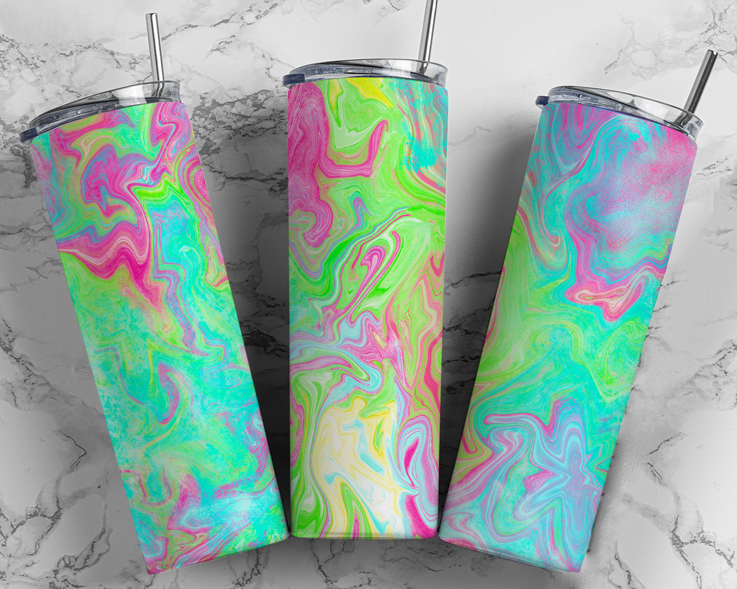 Neon Alcohol Ink Tumbler Wrap