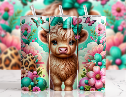 Springtime Highland Cow