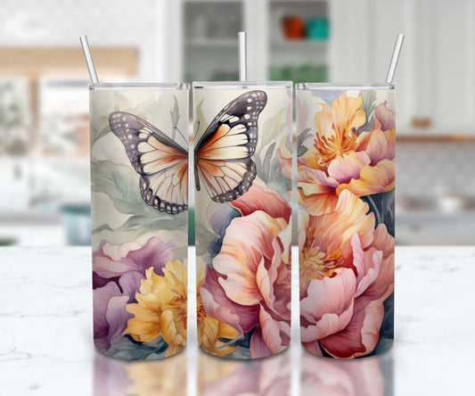 Butterfly Pink/Peach Flowers