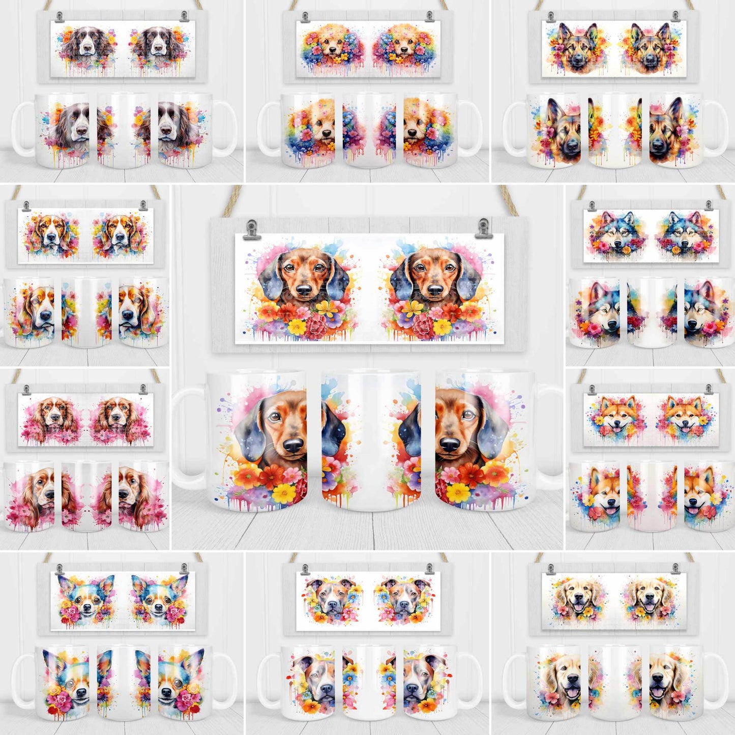 Watercolour Dog 11 Wrap Bundle 1