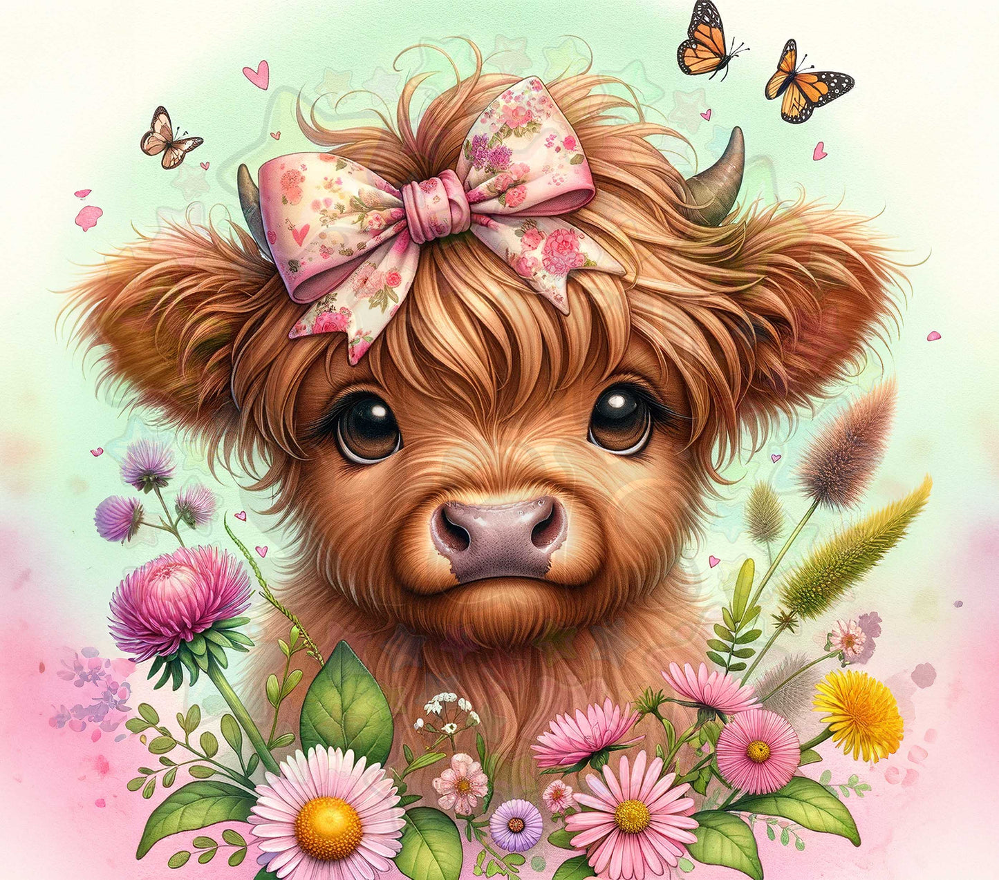 Pink and Green BG Highland