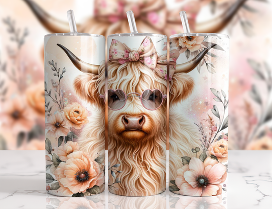 Peach Light Highland Cow
