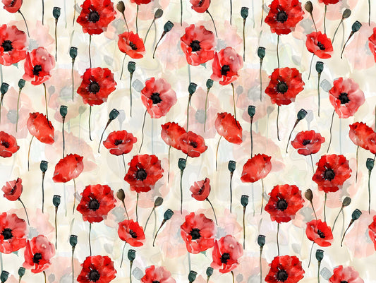 ANZAC Poppies White BG