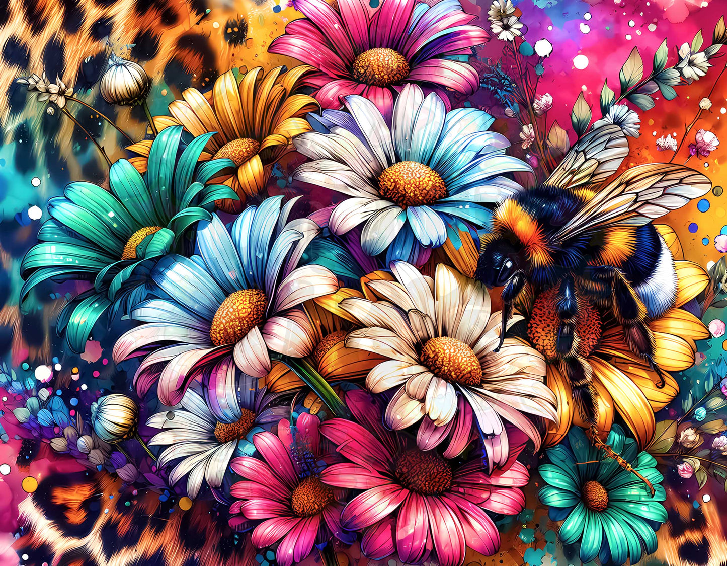 Bee Rainbow  Flowers