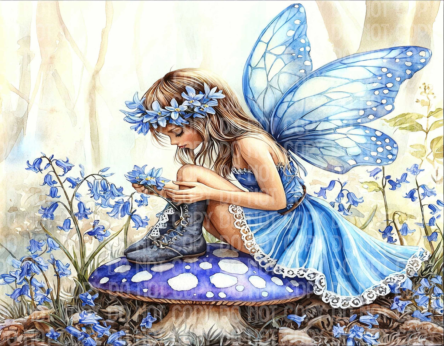 Blue Fairy on Toadstool