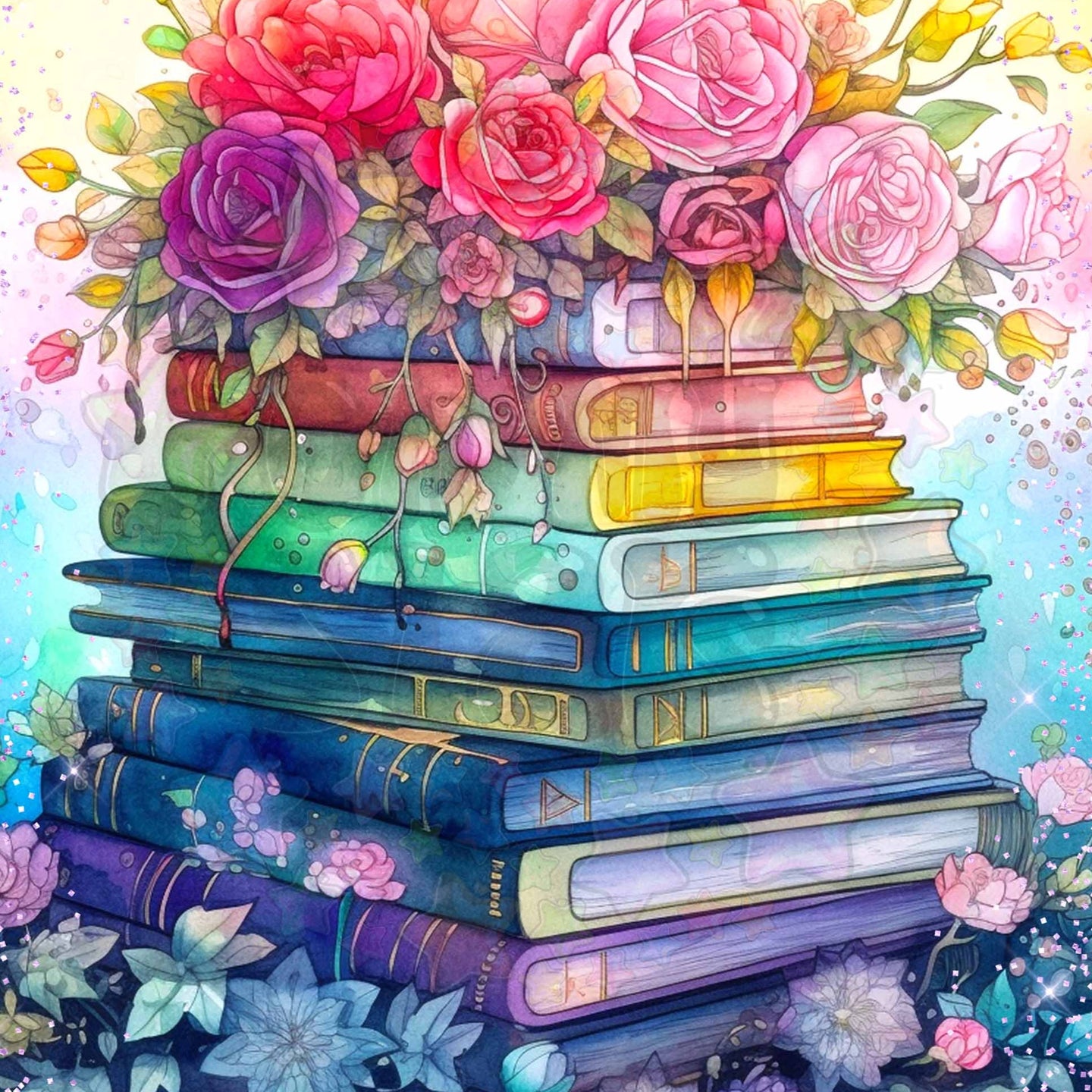 Pastel Book Stack