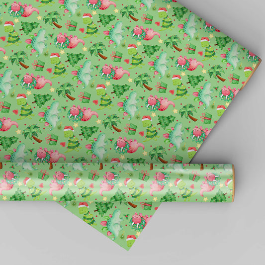 Christmas Green Dinos