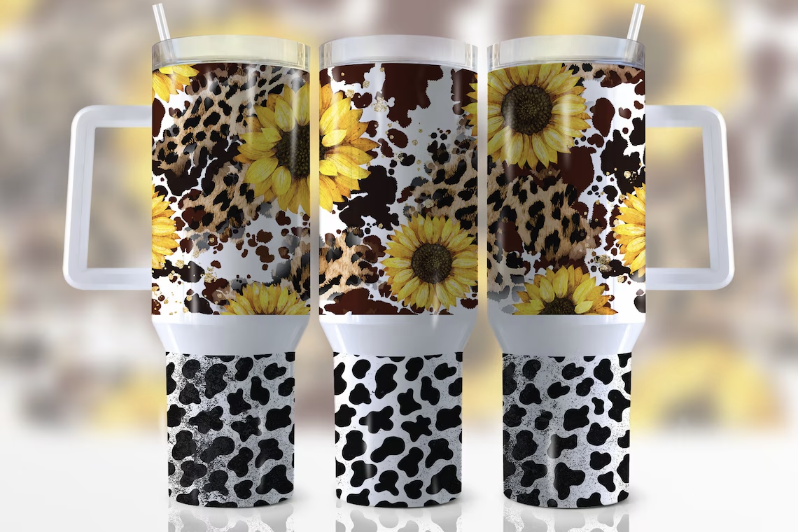 40oz Cow Sunflowers