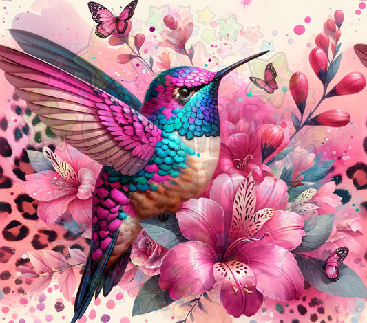 Pink Flower Hummingbird