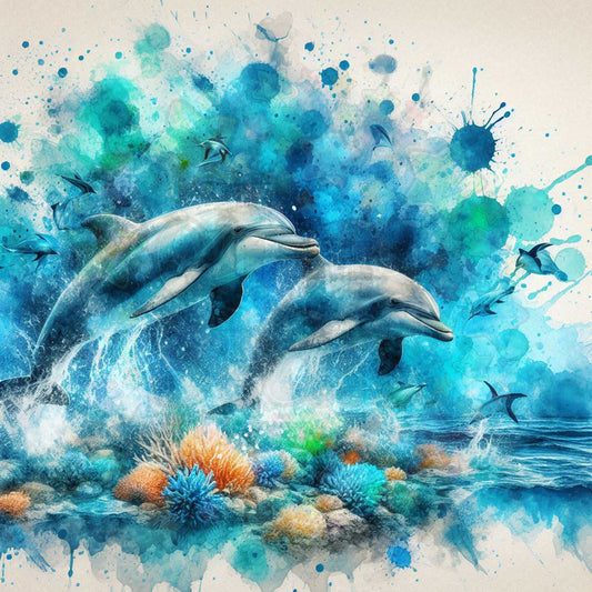 Dolphins over a Reef