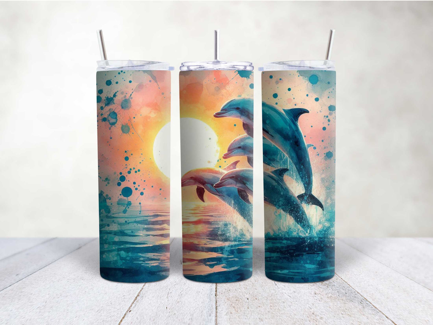 Dolphins at Sunset