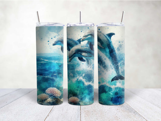 Dolphins over a Reef