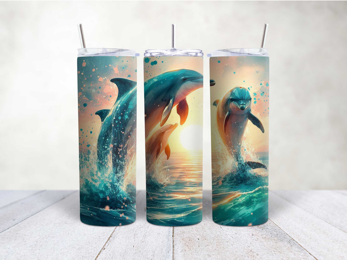 Dolphins at Sunset
