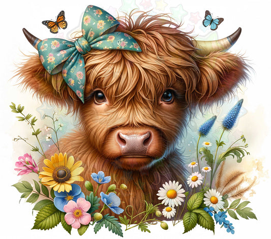 Teal Flower Bow Highland