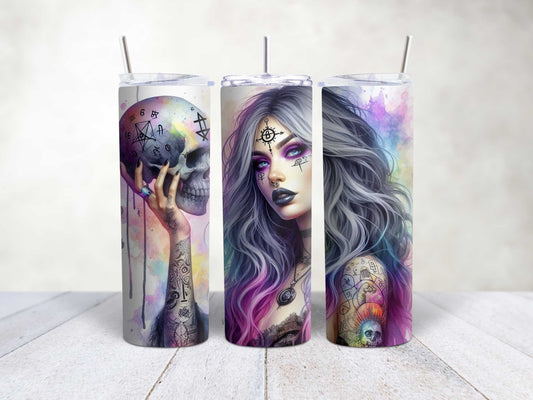 Holding Skull Colourful