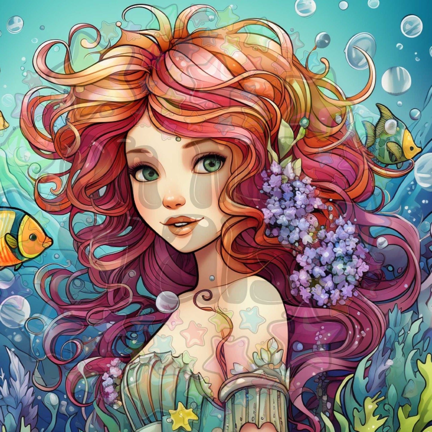 Mermaid Dark Red Hair