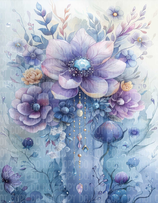 Mystic Blue Flower Jewels