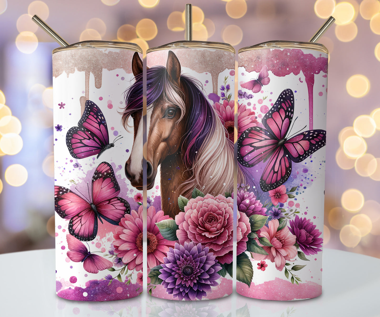 Horse Pink Flowers