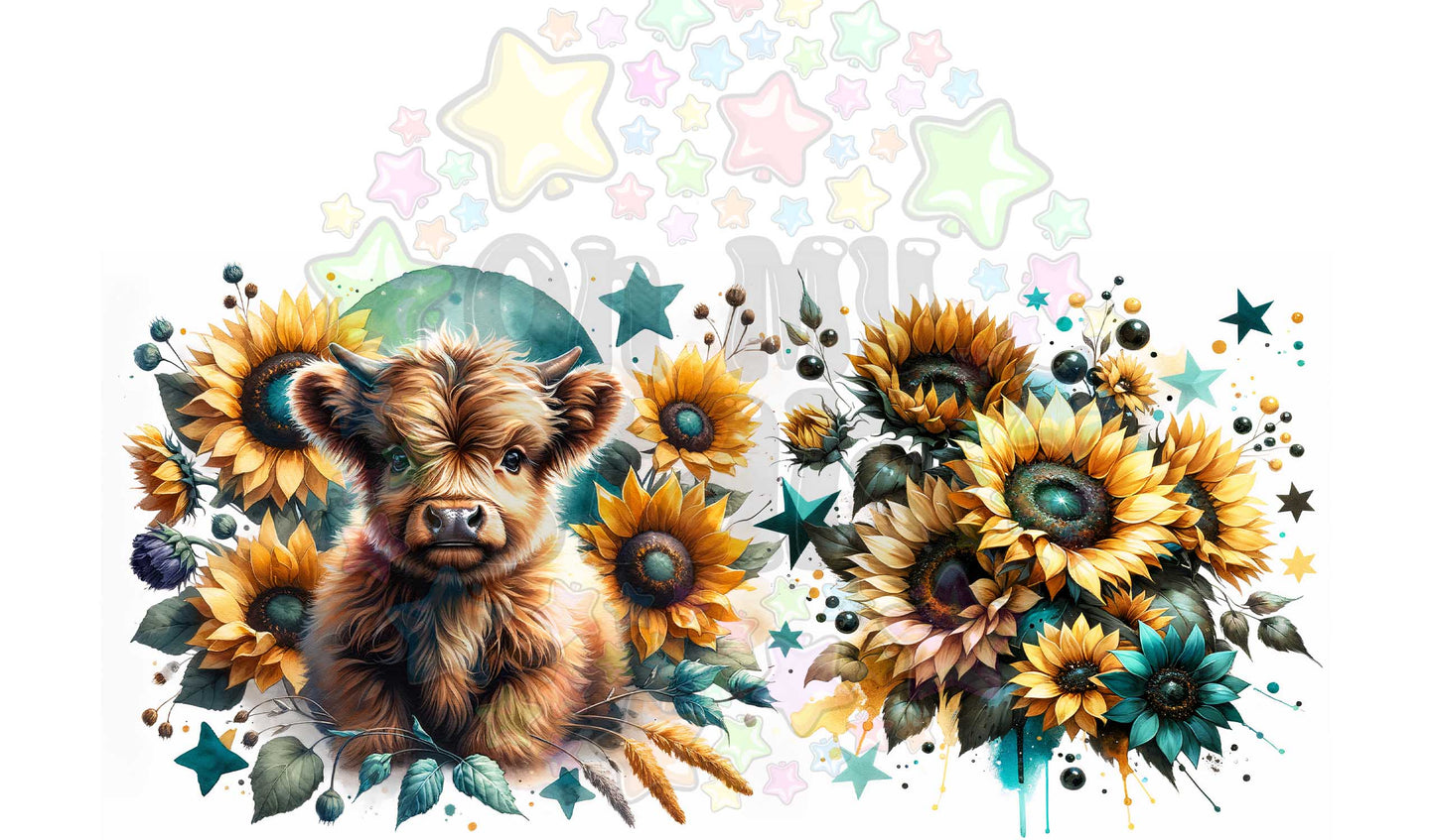 NCW Highland Cow Sunflowers