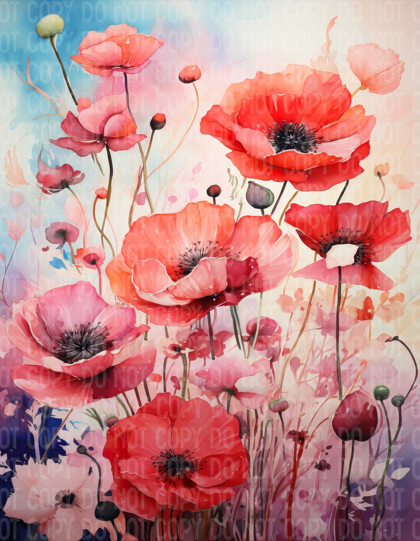 NavyRed Poppies