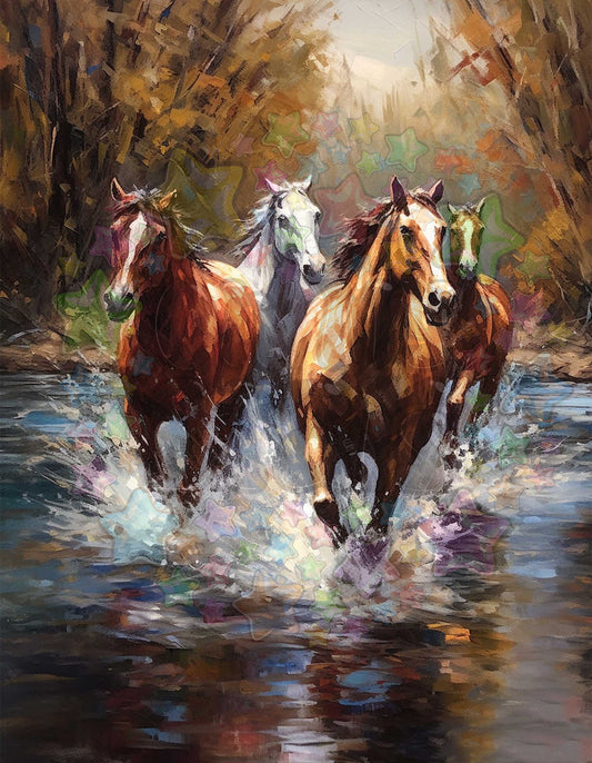 Oil Painted Horses