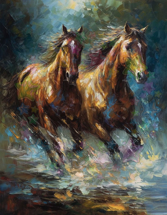 Oil Painted Horses